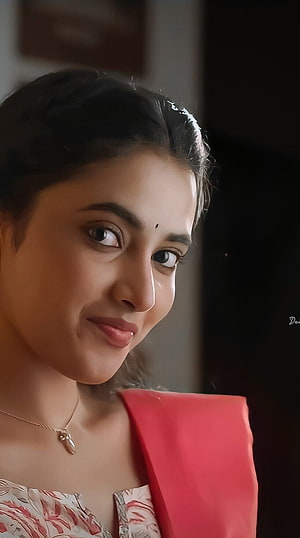 Priyanka Mohan Portrait in Red Blazer and Floral Top HD phone wallpaper