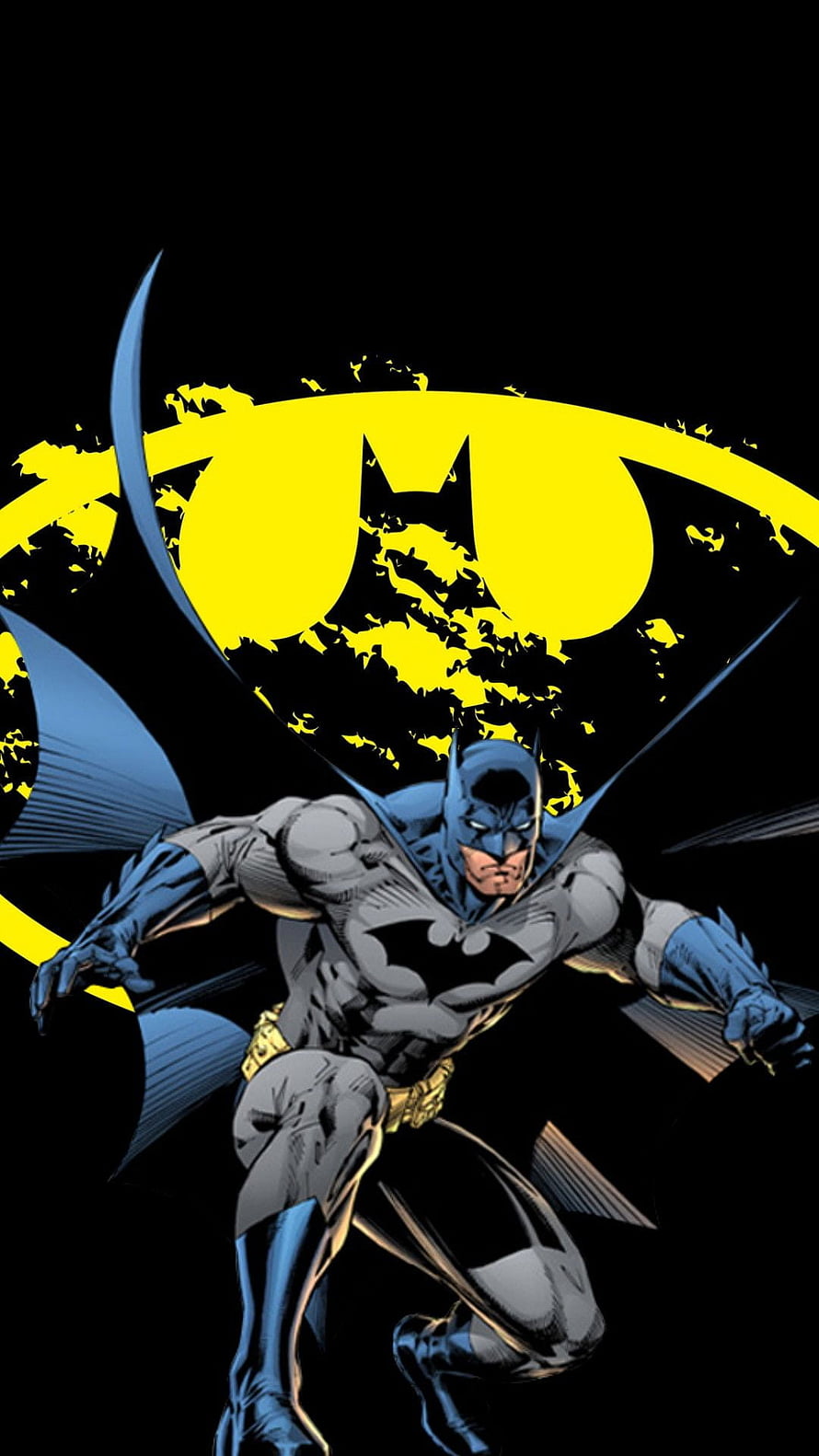 Jim Lee Batman Comic Artwork with Yellow Bat Symbol on Black Background, . Batman, Batman artwork, Batman, Jim Lee Batman HD phone wallpaper
