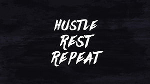 Hustle Rest Repeat Motivational Quote on Dark Textured Background HD wallpaper