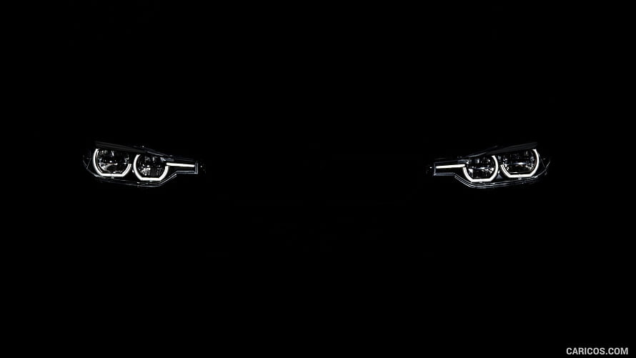 BMW 3 Series LCI Headlights Illuminated Against Dark Background HD wallpaper