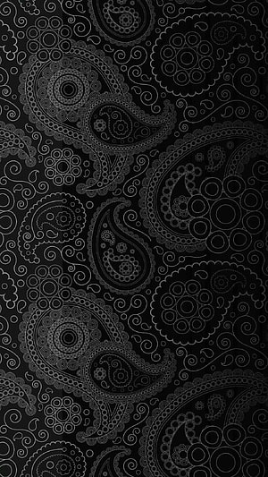 Elegant Black and White Paisley Pattern Wallpaper with Intricate Swirls and Floral Motifs HD phone wallpaper