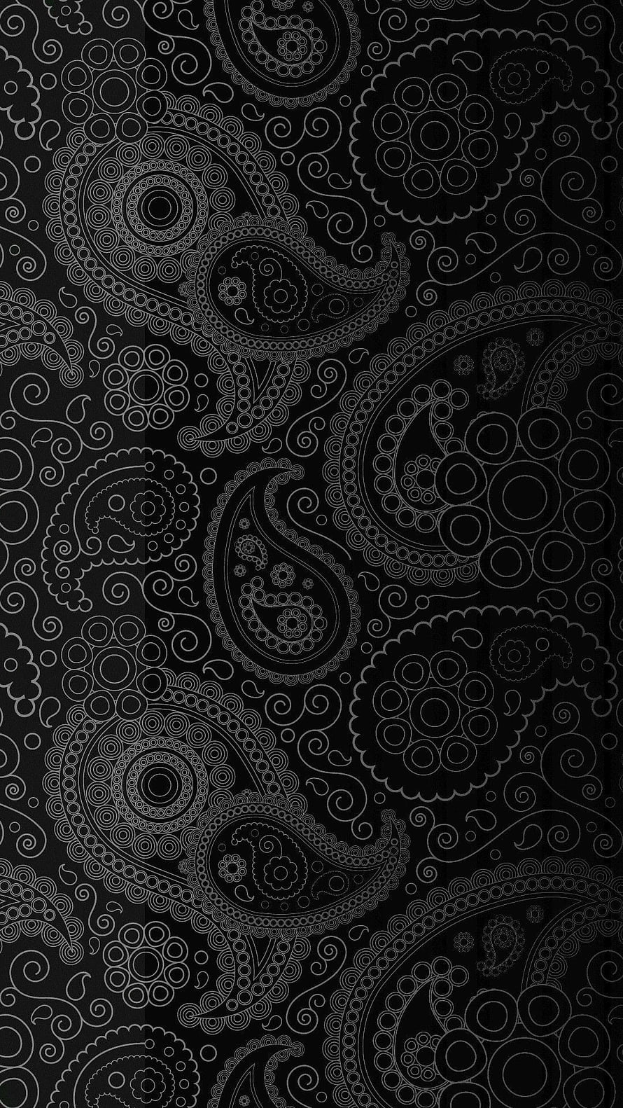 Elegant Black and White Paisley Pattern Wallpaper with Intricate Swirls and Floral Motifs HD phone wallpaper