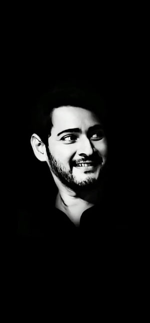 Mahesh Babu Black and White Portrait with Dramatic Low-Key Lighting HD phone wallpaper