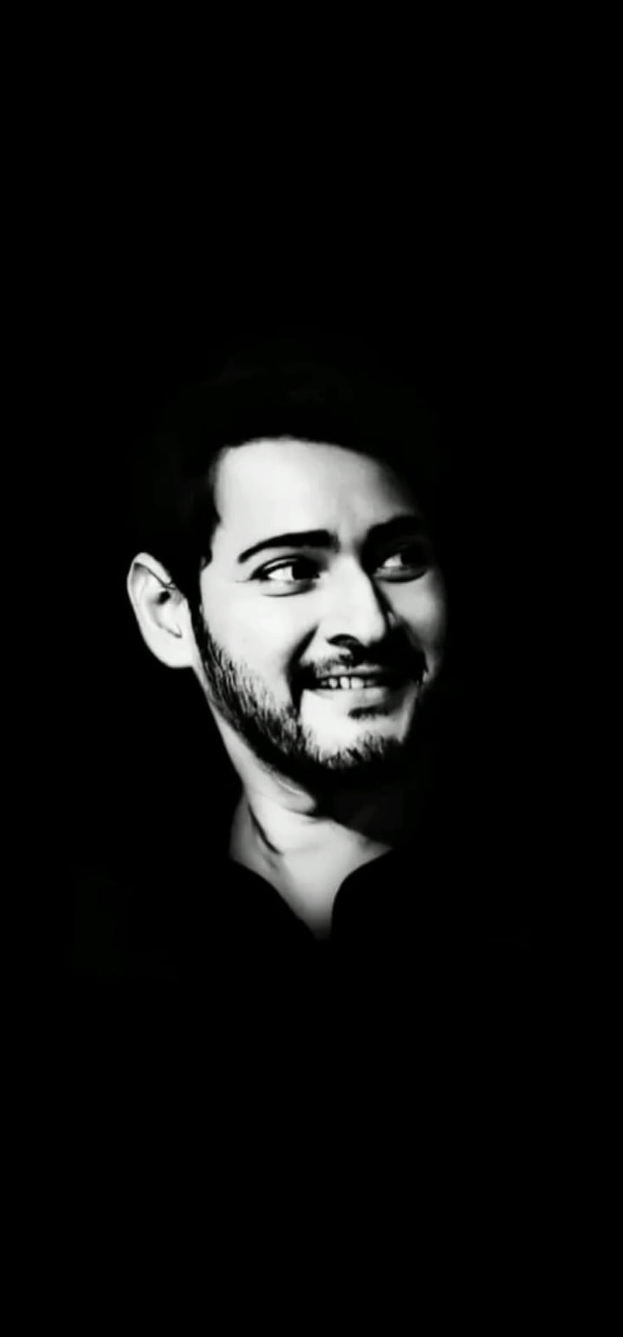 Mahesh Babu Black and White Portrait with Dramatic Low-Key Lighting HD phone wallpaper