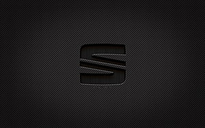Seat Automotive Logo on Textured Carbon Fiber Background HD wallpaper