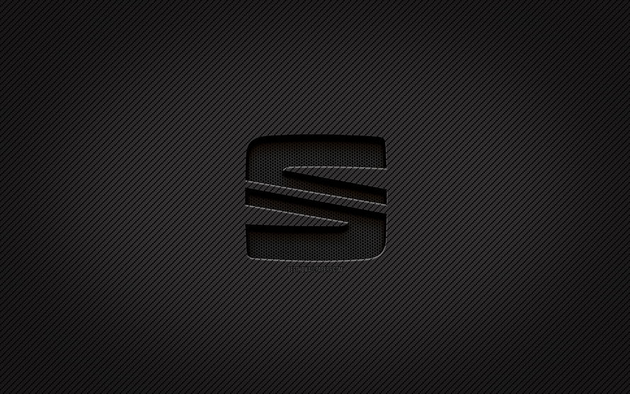 Seat Automotive Logo on Textured Carbon Fiber Background HD wallpaper