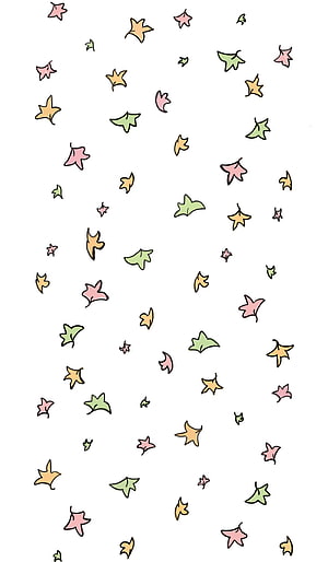 Cute Hand-Drawn Autumn Leaves Pattern Wallpaper HD phone wallpaper
