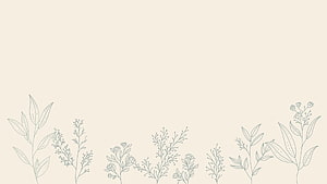 Minimalist Botanical Line Art Wallpaper with Delicate Floral Sketches on Beige Background HD wallpaper