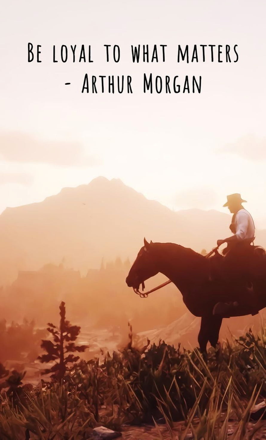 Arthur Morgan on Horseback at Sunset in Red Dead Redemption 2 HD phone wallpaper
