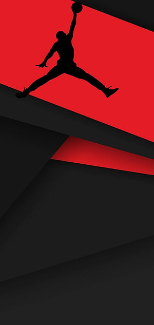 Jordan Brand Jumpman Logo Silhouette on Red and Black Geometric Background, Punch Hole Samsung Galaxy S20, S20+, S20 Ultra in 2020. Samsung , Samsung galaxy , Samsung galaxy android, Punch Hole Display HD phone wallpaper