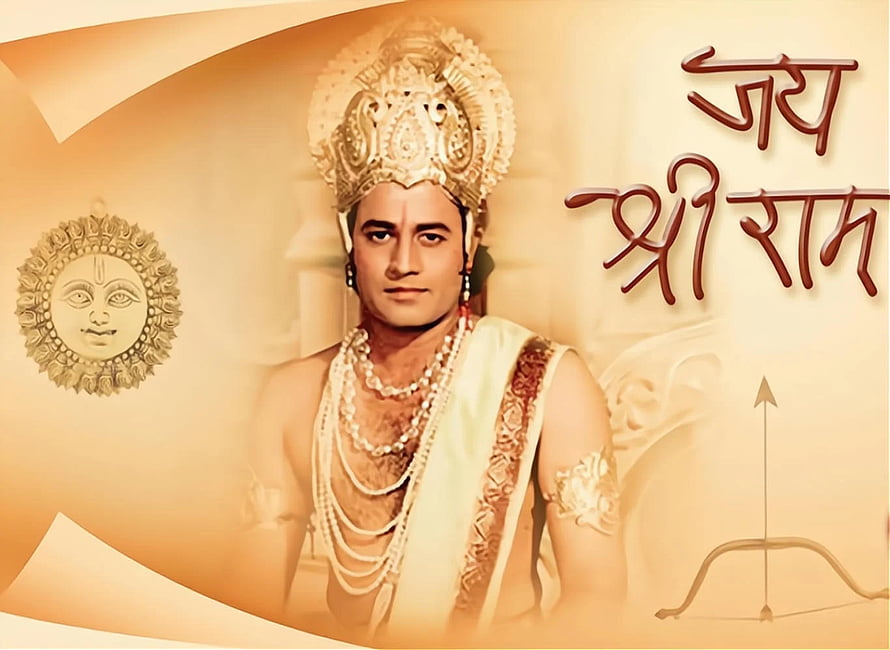 Arun Govil as Shri Ram in Traditional Attire with Crown and Pearls HD wallpaper