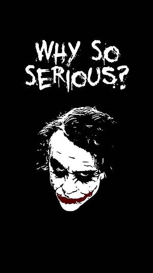 Joker Why So Serious High Contrast Black and White Portrait Art HD phone wallpaper