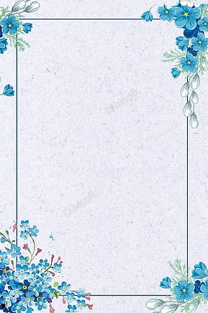 Elegant Blue Floral Border on Textured Paper Background HD phone wallpaper