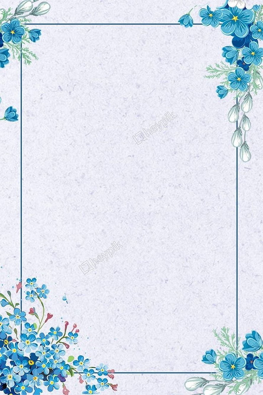 Elegant Blue Floral Border on Textured Paper Background HD phone wallpaper