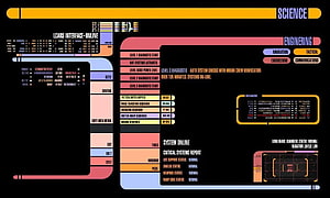 Star Trek LCARS Interface Dashboard with System Diagnostics and Engineering Status HD wallpaper