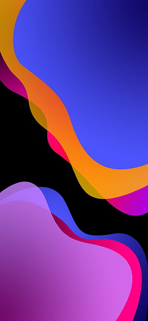 Abstract Colorful Gradient Waves on Black Background HD phone wallpaper