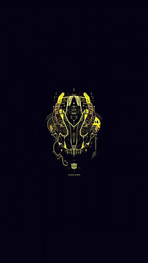 Bumblebee Transformers Technical Blueprint Illustration on Dark Background HD phone wallpaper