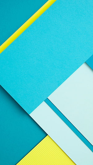 Vibrant Blue and Yellow Geometric Abstract Paper Art Composition HD phone wallpaper
