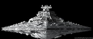 Star Wars Imperial Star Destroyer Spaceship in Black and White HD wallpaper