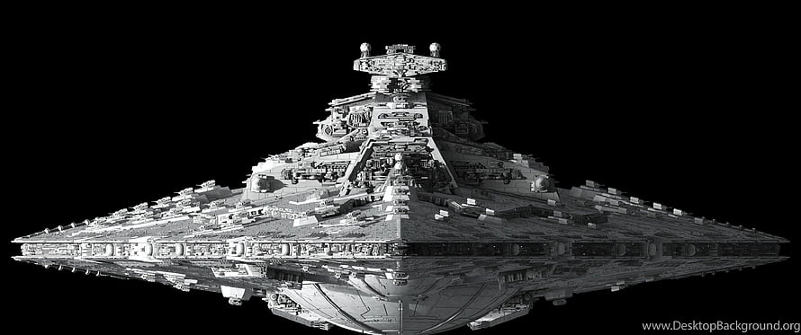Star Wars Imperial Star Destroyer Spaceship in Black and White HD wallpaper