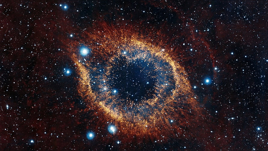 Helix Nebula Deep Space Photography Featuring Expanding Gas Rings And Distant Stars HD wallpaper