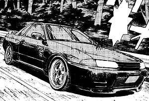 Takeshi Nakazato's Nissan Skyline GT-R in Initial D Manga Illustration HD wallpaper