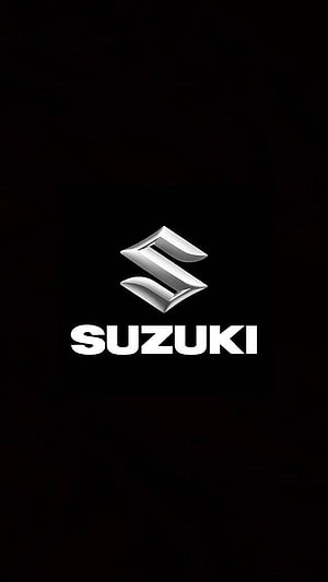Sleek Metallic Suzuki Emblem on a Minimalist Black Background HD phone wallpaper