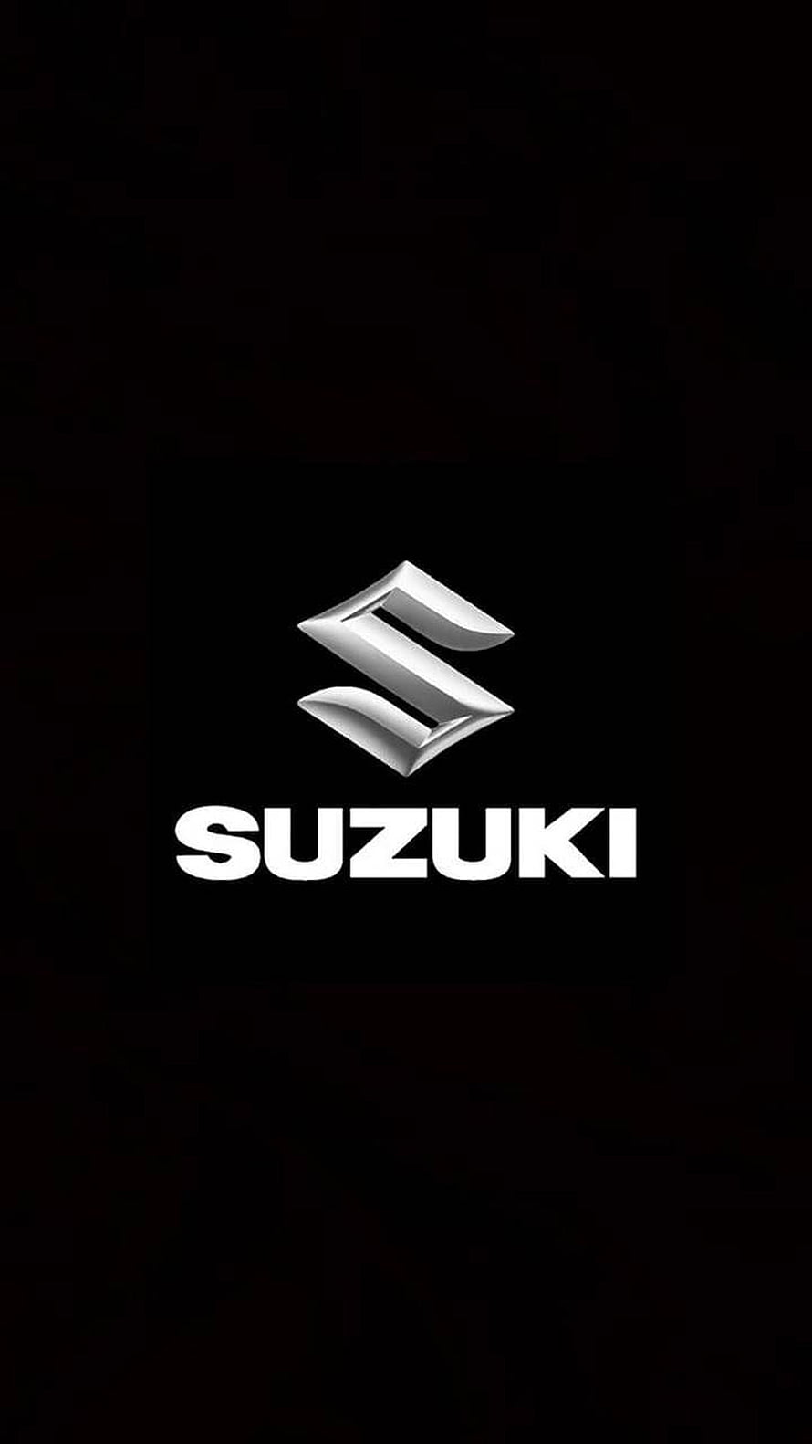 Sleek Metallic Suzuki Emblem on a Minimalist Black Background HD phone wallpaper