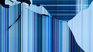 Abstract Blue Glitch Art Wallpaper With Vertical Stripes And Digital Distortion HD wallpaper
