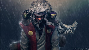 Jiraiya from Naruto in the Rain with Toad Companions HD wallpaper