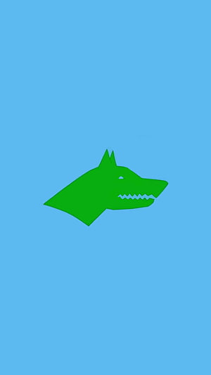 Green Bozkurt Wolf Head Icon on Sky Blue Background HD phone wallpaper