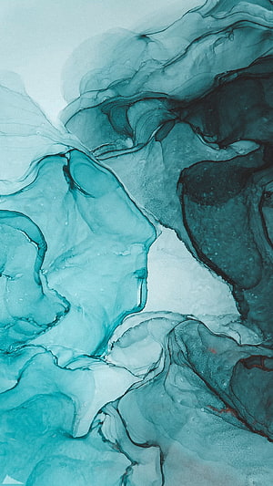 Abstract Turquoise Marble Texture with Fluid Watercolor Swirls and Organic Patterns HD phone wallpaper
