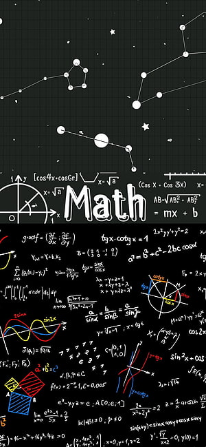 Blackboard Mathematics Equations and Constellations Night Sky Study Background HD phone wallpaper