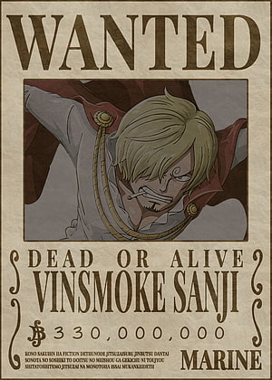 Vinsmoke Sanji Wanted Poster One Piece Anime Wallpaper HD phone wallpaper