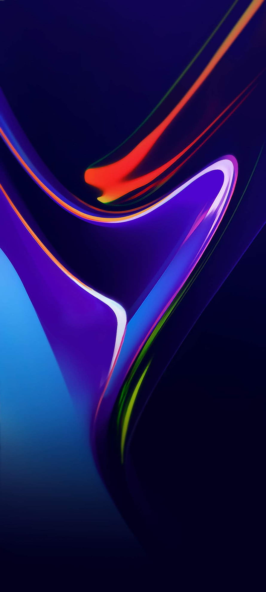 Vivo iQOO 3 Abstract Neon Flow Dark Blue Gradient Wallpaper HD phone wallpaper