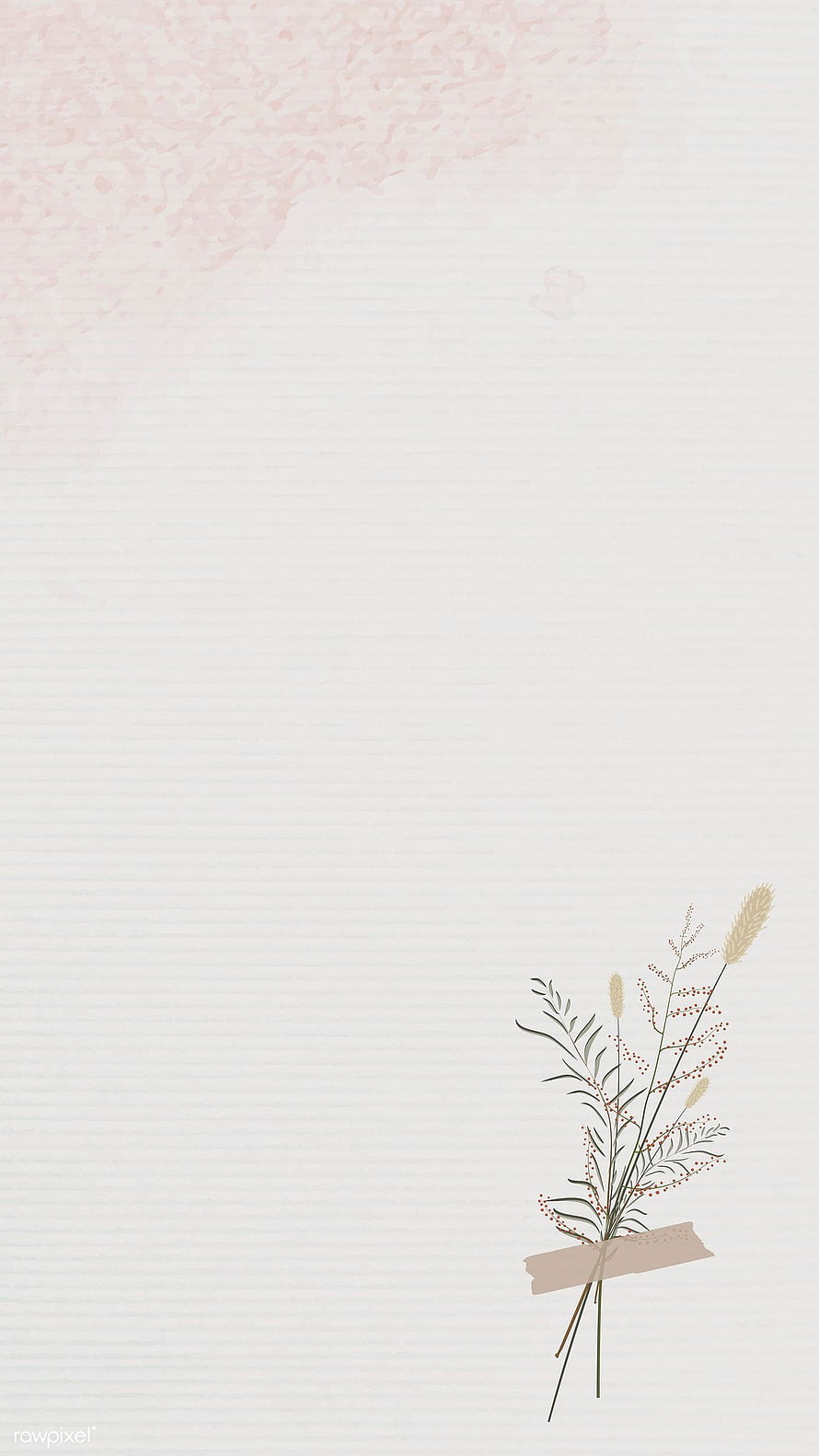 Minimalist Dried Grass Bouquet with Washi Tape on Textured Paper Background HD phone wallpaper