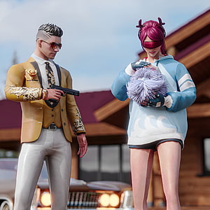 Garena Free Fire Characters in Stylish Outfits with Gun and Duster HD phone wallpaper
