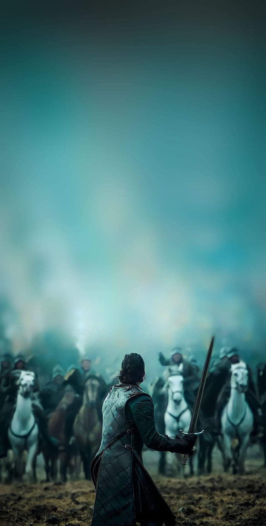 Jon Snow Standing Before Cavalry Army in Game of Thrones HD phone wallpaper