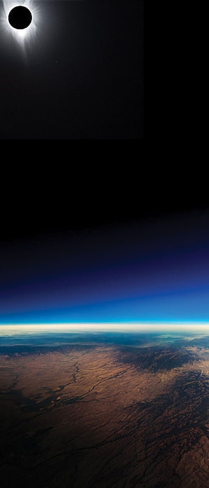 Total Solar Eclipse and Earth Horizon View from Space HD phone wallpaper