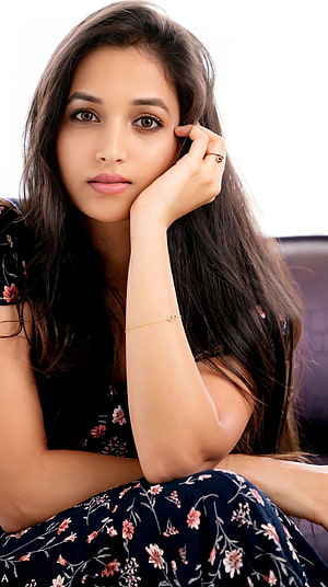 Portrait of a woman with long dark hair wearing a floral dress, Srinidhi shetty, kannada actress HD phone wallpaper