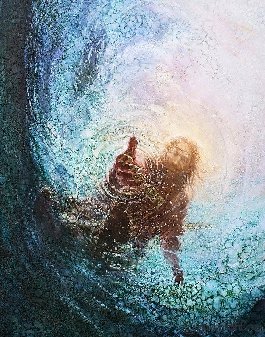 Person Reaching for Light in Abstract Watercolor Swirls HD phone wallpaper