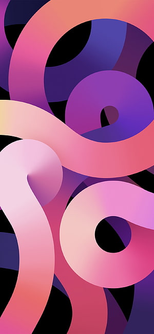 Abstract Gradient Ribbons Wallpaper With Pink Purple And Blue Curved Shapes HD phone wallpaper