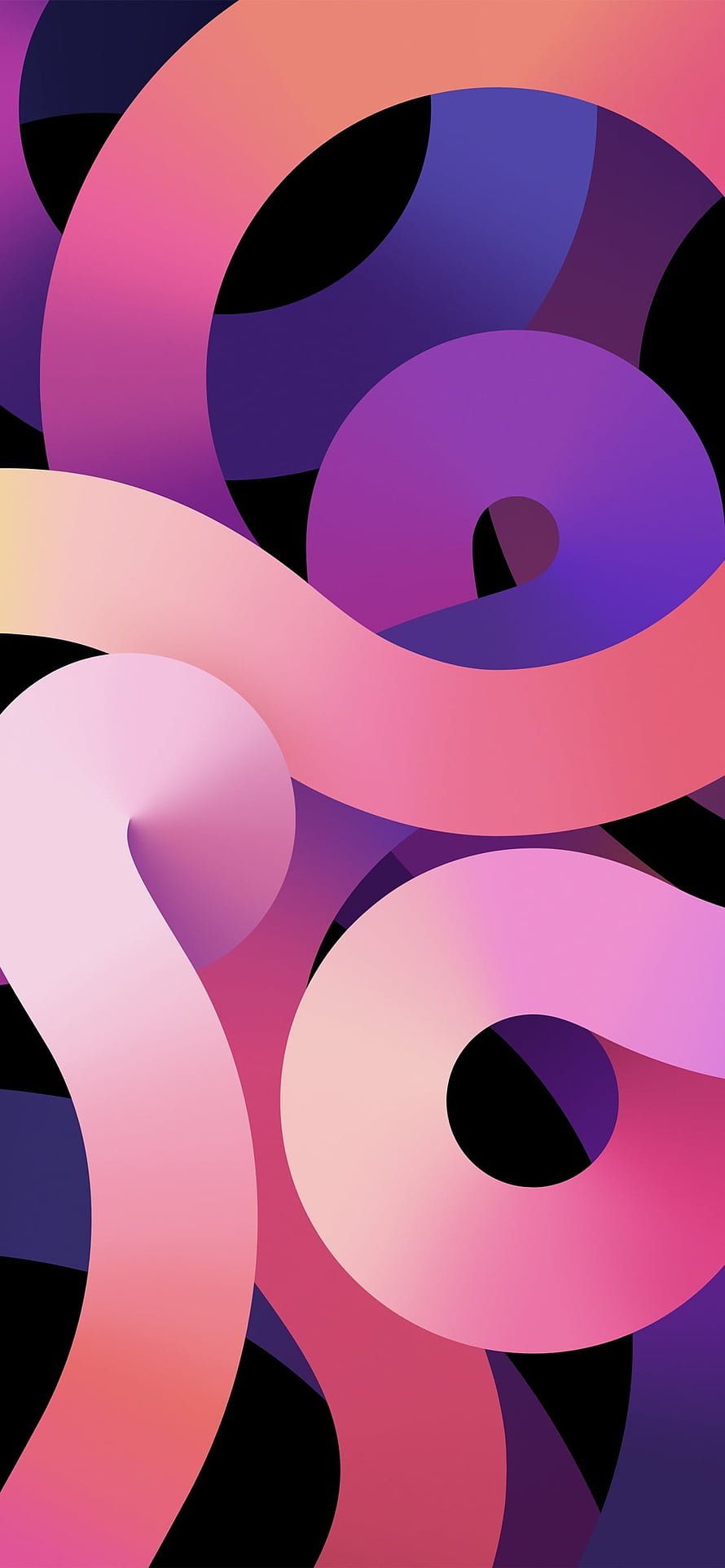 Abstract Gradient Ribbons Wallpaper With Pink Purple And Blue Curved Shapes HD phone wallpaper