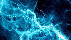 Electric Blue Lightning Bolts on Dark Background Abstract Energy Wallpaper HD wallpaper