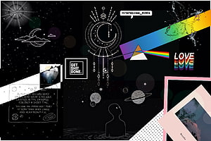 Cosmic Dreamcatcher and Rainbow Prism Digital Collage Art HD wallpaper