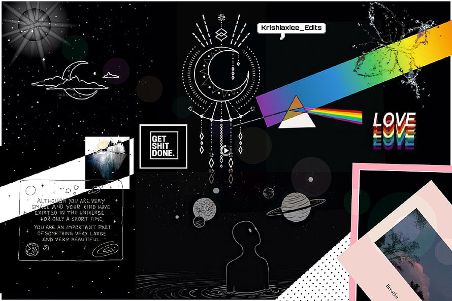 Cosmic Dreamcatcher and Rainbow Prism Digital Collage Art HD wallpaper