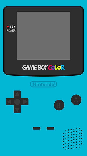 Blue Nintendo Game Boy Color Handheld Console Vector Illustration HD phone wallpaper