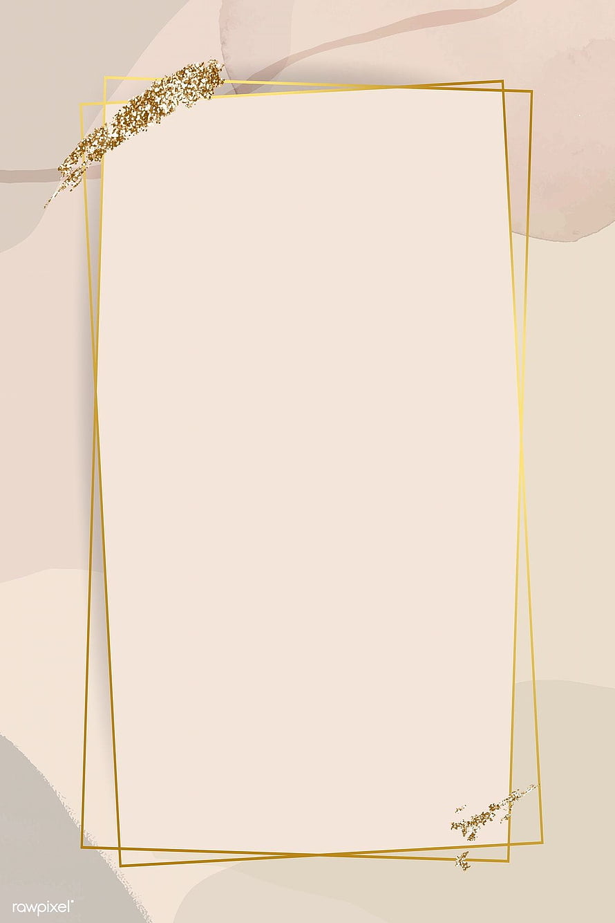 Elegant Gold Geometric Frame with Watercolor Background and Glitter Accents HD phone wallpaper
