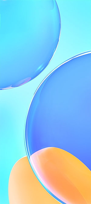 Abstract 3D Bubble Wallpaper with Soft Blue and Orange Gradient Spheres HD phone wallpaper