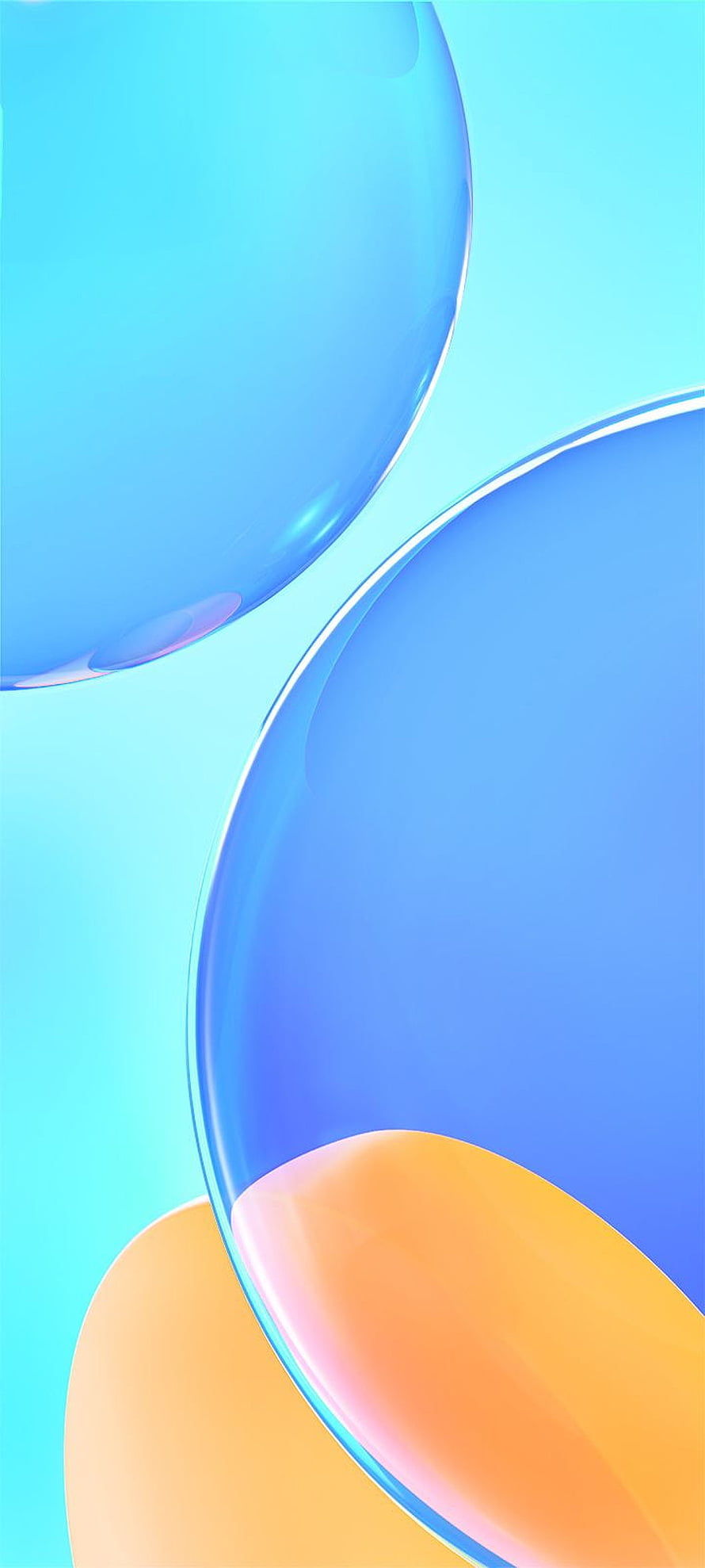 Abstract 3D Bubble Wallpaper with Soft Blue and Orange Gradient Spheres HD phone wallpaper